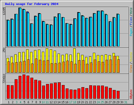 Daily usage for February 2024