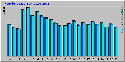 Hourly usage for July 2023